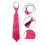 5St Sprankelende Polyester Stropdas in Roze 11