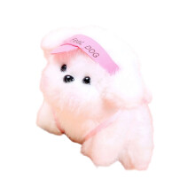 Portable Plush Dog Pendant Keyring Key Holder Animal-Pink