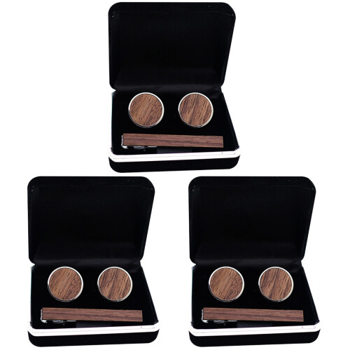 3Sets Duurzame Kleding Decor Stropdasclip & Manchetknopen 1