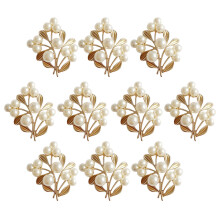 20Stk DIY Haarschmuck Charms Beige Perlen Blatt Für Haarstab Und Clips