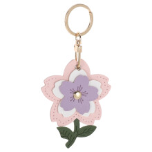 2Stk Schlüsselhalter Kirschblüte Alloy PU Für Auto- & Taschen