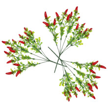 3Stk Imitat Rote Pfefferzweige Kunststoff Für Blumenarrangements