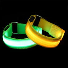 4Stk Nachtsicht Laufarmband, Nylon Mit LED, Verstellbar, Sportzubehör