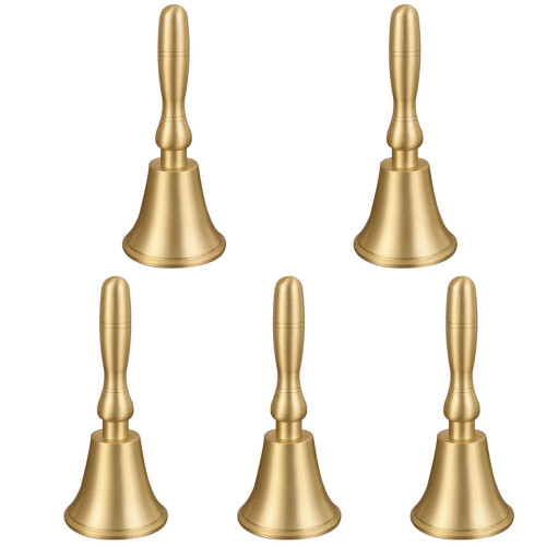 5Ud Campanas De Mano Doradas Vintage Para Hogar 1