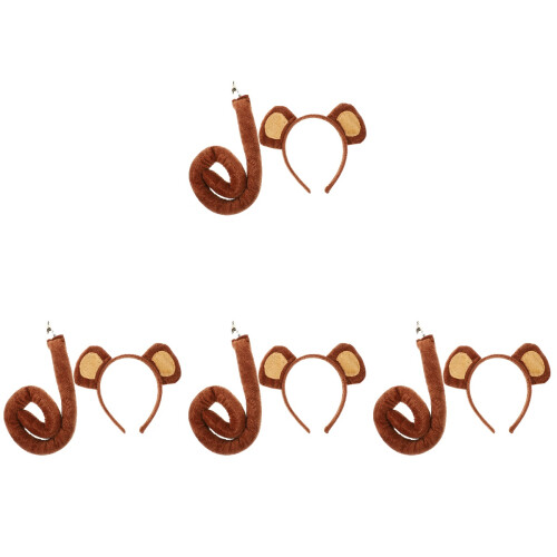 4Sets Kinderen Cosplay Aap Oren Haarband En Decoratie 2