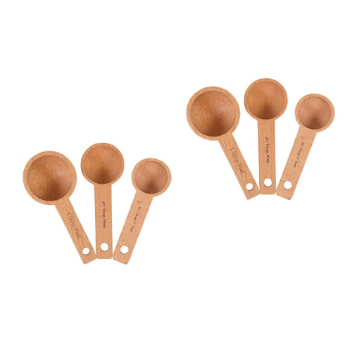 6Stk Holzkaffeelöffel Set Multifunktionale Messlöffel Für 2