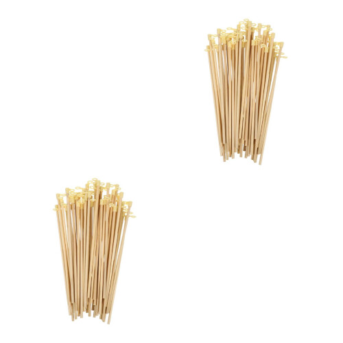 200Ud Varillas Decorativas De Bambú Beige Para Faroles DIY 1