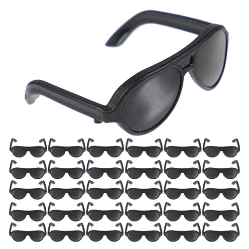 600Ud Mini Gafas Negras De Plástico Para Muñecas Uso En DIY Y 2