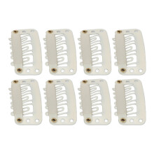 Set of 100 Beige U Shape Hair Clips 6 Teeth Snap Comb Clips for Hair Extensions