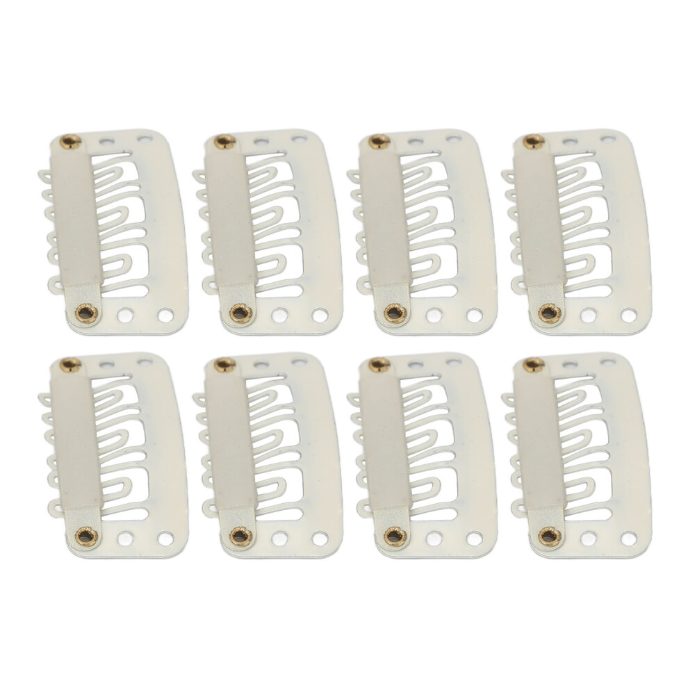 Set of 100 Beige U Shape Hair Clips 6 Teeth Snap Comb Clips for Hair Extensions
