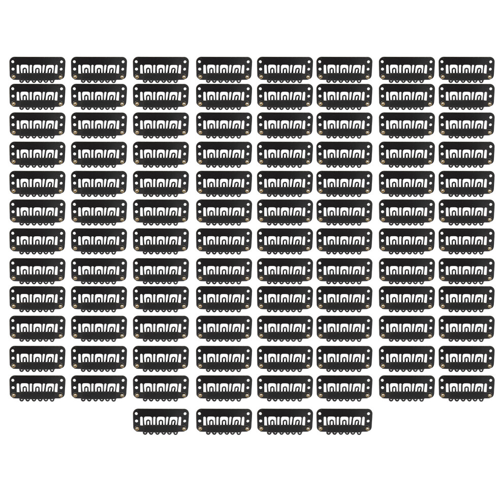Unisex Wig Snap Clips, U Shape Clip Stainless Steel 6 Teeth Design, Scalp-Friendly Hair Extension Metal Clip For Wigs And Hairpiece Accessories (100Pcs)