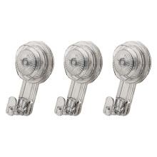 3Pcs Heavy Duty Vacuum Shower Hook Wall-Transparent color