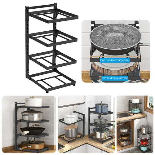 Multifunction Cookware Organizers Shelf Adjustable-2 Tiers 2