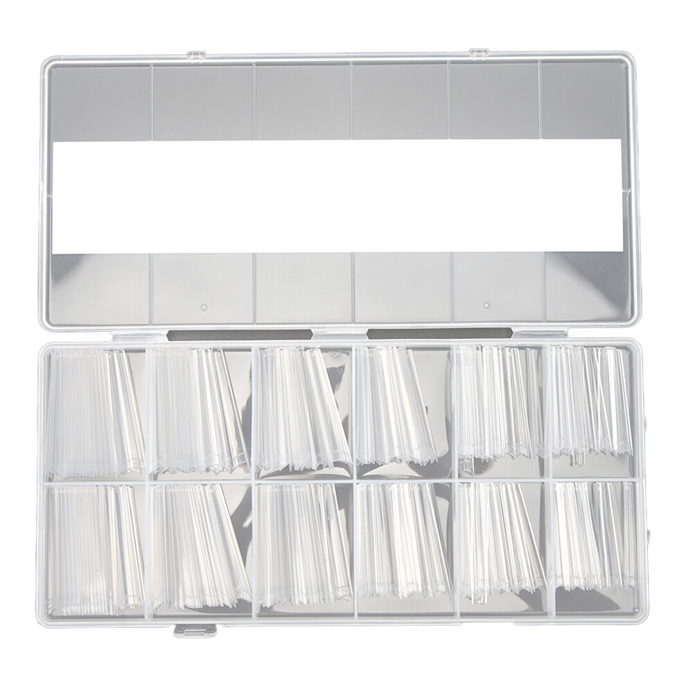240pcs Transparent Long Fake Nail Tips for Salon & DIY Nail Art