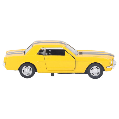 Retro Car Model 1/32 Scale Alloy Toy with Open Doors, Yellow 2