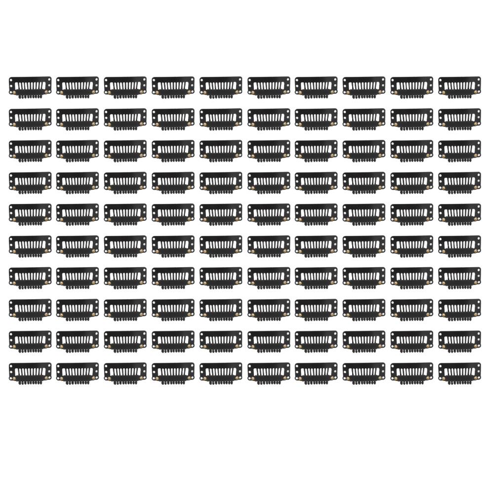 Wig Snap Clips for Hair Extensions, 9 Teeth U Shape Snap Wig Clips with Sewing Fixing Holes, Invisible Hair Clips for Secure Wigs Comfortable Hair