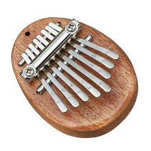 Mini 8-Tasten Daumenklavier, Holz und Metall, tragbar 7x5x1,8cm