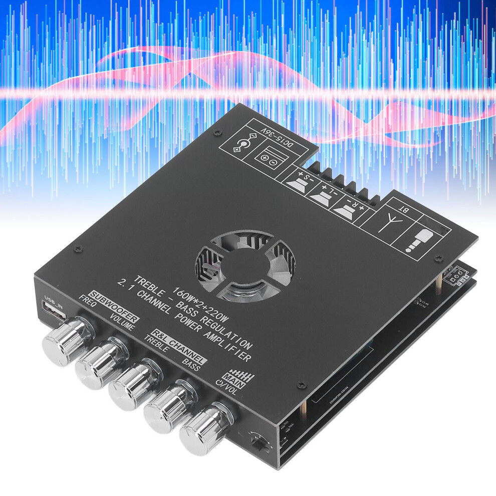 Zk Ht21 2.1 Bluetooth Power Amplifier, 160W+220W, Dc15-36V 4971370642472