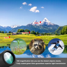 Rugged Grip 16X52 Telescope with Dual Focus for Travel & Boating