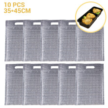 Isolierte Aufbewahrungstasche für Lebensmittel, Thermotasche mit Reißverschluss und Aluminiumfolie zur Wärmespeicherung, für Restaurant und