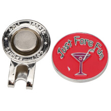 Lustiges Golf-Accessoire: Starker Magnet-Hutclip in hochwertiger Verarbeitung, wasser- und kratzfest, für Golferinnen und Golfer.