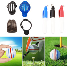 12 Stück Golf-Ball-Marker- und Line-Kit, Stiftfarben: Blau, Rot, Schwarz