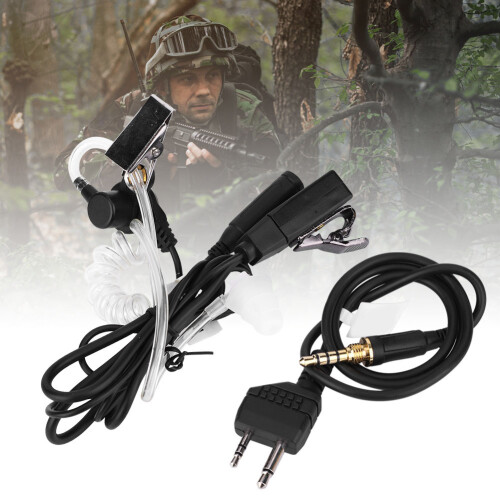 Ακουστικό Covert Walkie Talkie με μικρόφωνο, διαφανές ακουστικό σωλήνα για ραδιόφωνα, με 2