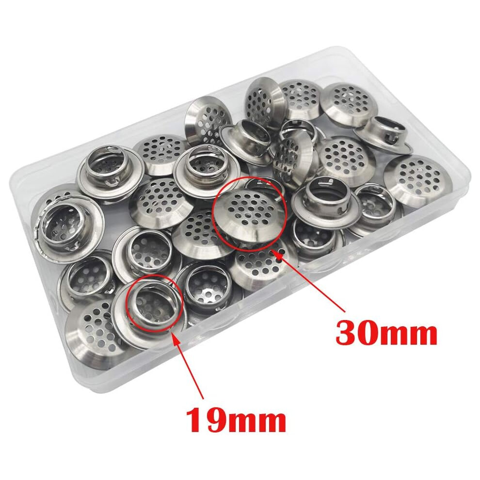 Stylish Stainless Steel Circular Soffit Vent, 30Pcs Silver Mesh Hole Louver For Wide Application, Fresh Air Honeycomb Design For Kitchen Furniture, 9169997209146