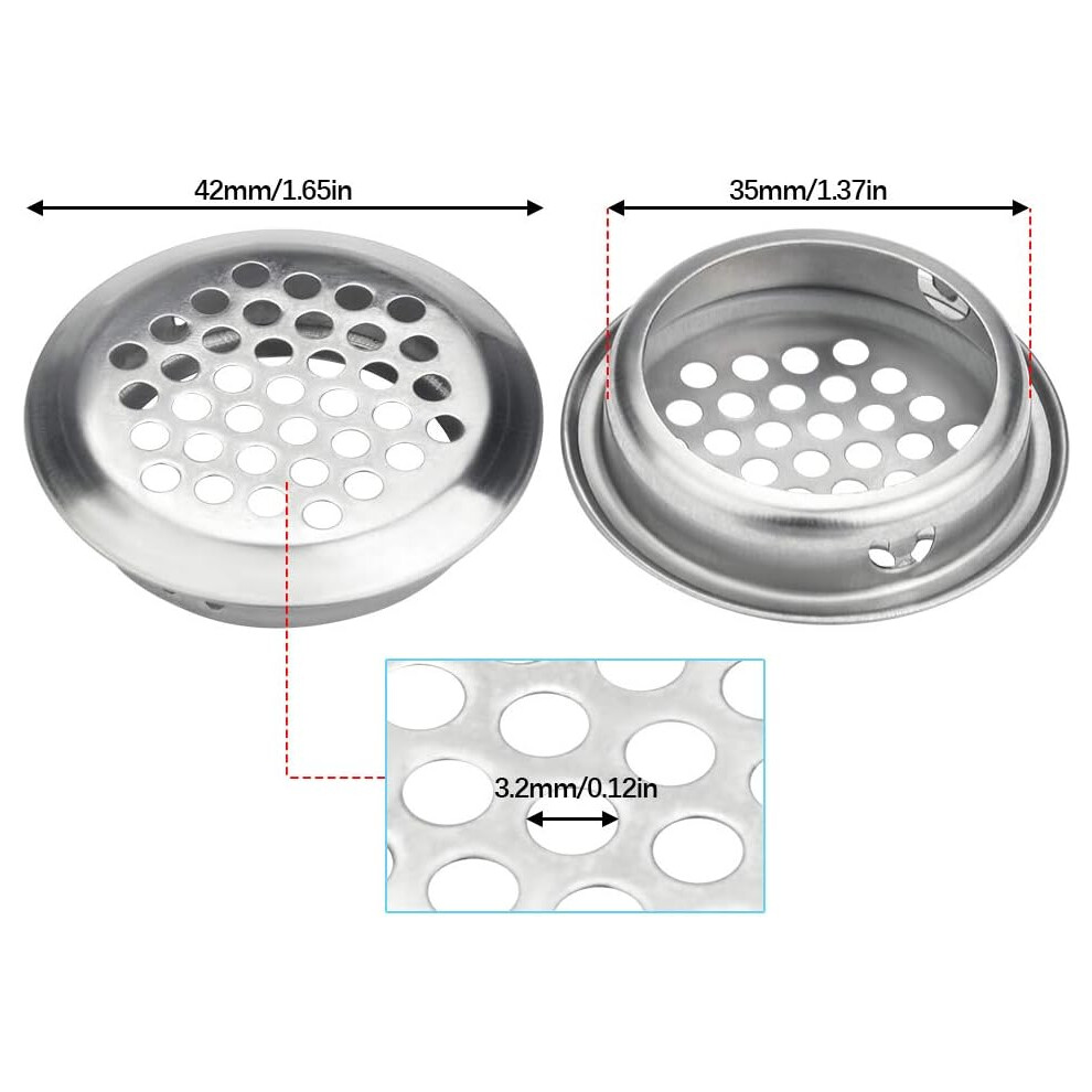 Stainless Steel Air Vents, Innovative Honeycomb Design Circular Soffit Vent Mesh Hole Louver For Kitchen And Bathroom Cabinets, 25Mm Round Louver, 9169997209122
