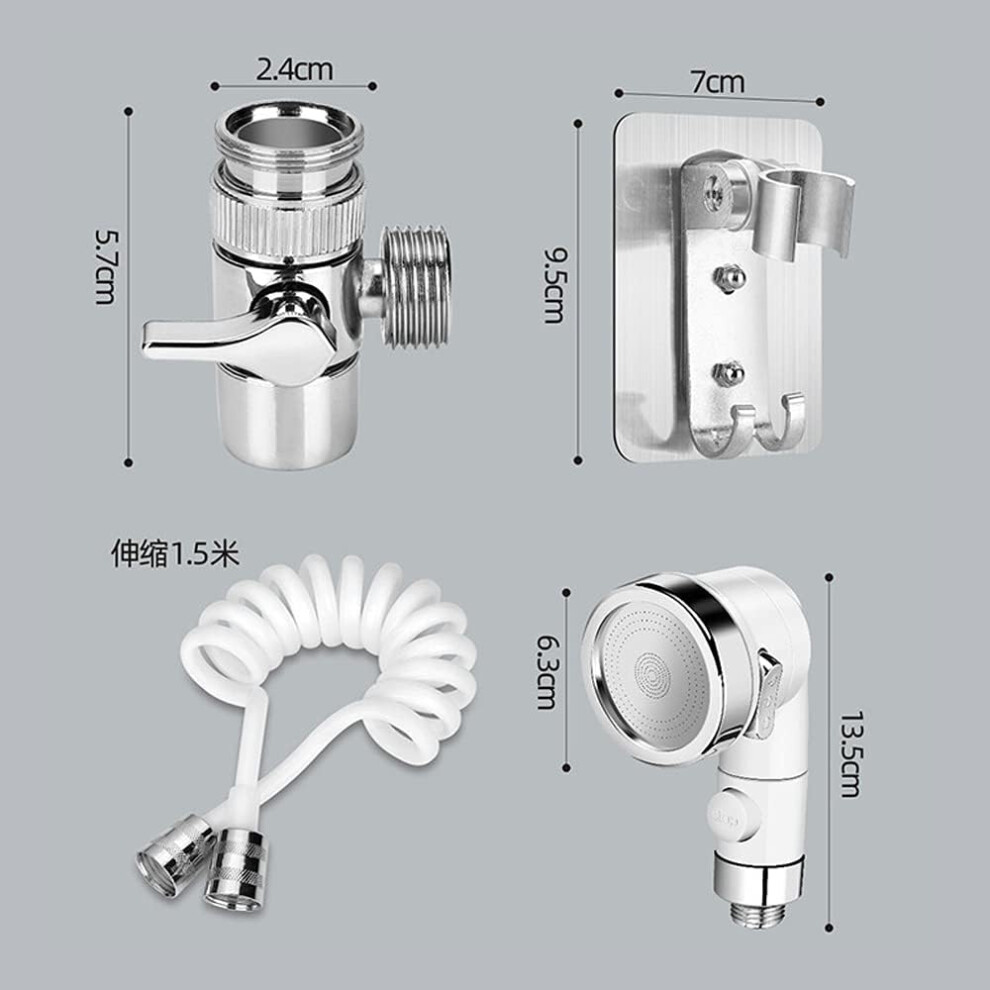 Sink Faucet Sprayer Attachment For Kitchen Bathroom, Multi-Purpose Shower Head Attaches To Tub Faucet, Perfect For Pet Bathing And Hair Washing, 9169997209658