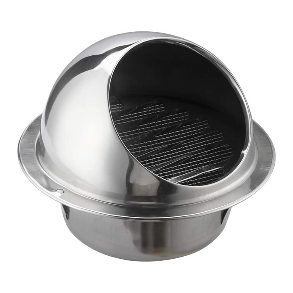 Rainproof Design, Stainless Steel Vent Cover, Wall Mount Exhaust Covers For Easy Installation, Round Bull Nosed External Extractor Ensures Durable 9358999391915