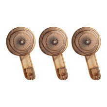 3Pcs Heavy Duty Vacuum Shower Hook Wall-transparent orange