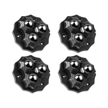 Poulie collante rotative à 360 degrés, roulettes-Noir