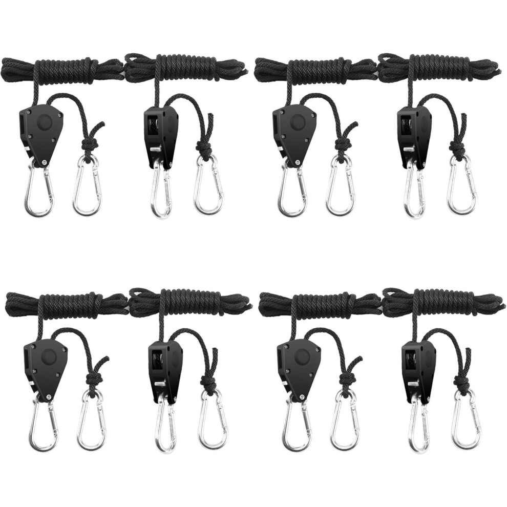 Heavy Duty Ratchet Hangers For Indoor Outdoor Use, Adjustable Rope Hangers With Smooth Adjustment And High Tenacity Polypropylene, 8Pcs 9463374409137