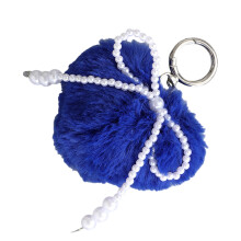 Poms Poms Schlüsselanhänger Kunstpelze Ball-Blau