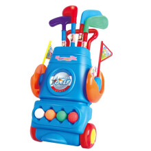 Golf giocattolo per bambini con tappetino da fairway realistico e carrello decorabile, migliora la postura e lo sviluppo mentale. Divertente
