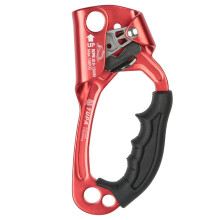 Tree Climbing Ascender, Stainless Steel Cam Ergonomic Rubber Handle Ratchet Design for 8-13MM Rope, with Automatic Mud Draining Grooves for Arborist