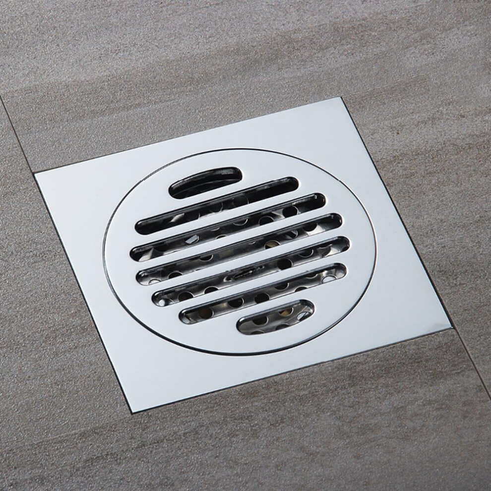Chromium-Plated Stainless Steel Deodorant Shower Floor Drain, Removable Integrated Motor Reduces Drain Clogging, Odor Proof For Bathroom And Kitchen, 9169997209979