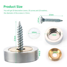Mirror Screws Decorative Caps, Cover Nails for Wall Mounted Mirrors and Glass Furniture, Rust Resistant Pure Copper Fasteners with Brushed Finish and