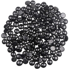 Stunning Fire Glass Beads for Fire Pits, Onyx Black Reflective Glass Gems with Flat Hemispherical Shape for Unmatched Decor