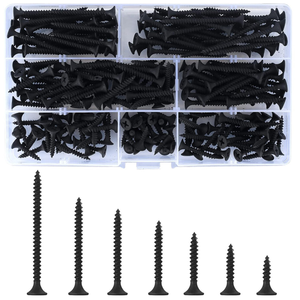 Essential Drywall Screws, Black Steel Coarse Thread With Sharp Point For Effortless Drilling, Phillips Drive Bugle Head For Your Home And Workshop 9004841703510