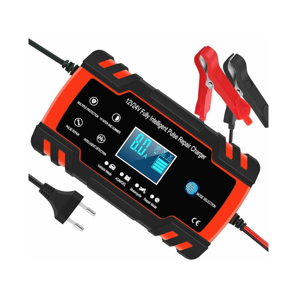 Automotive Battery Maintainer With Lcd Display, Smart Car Battery Charger 8A, 12V-24V Pulse Repair Function 9004841673561