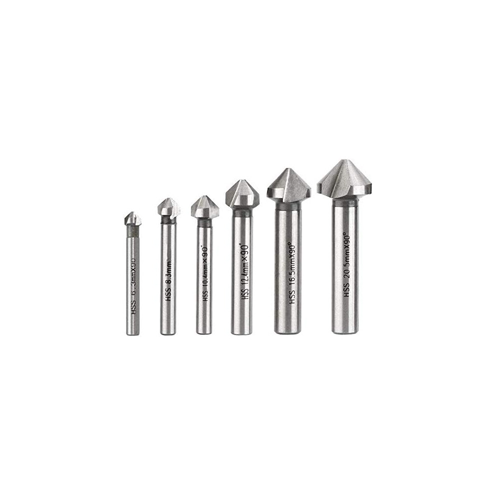 90 Degree Hss Chamfering Tool For Precision Drilling, Countersink Drill Bit Set With 3 Flute Design, Deburring Chamfering Bit For Wood Aluminum 9433291756126