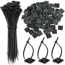 Gerenciamento de cabos sem esforço, clipes de nylon autoadesivos e duráveis para fixação segura de fios, abraçadeiras à prova d'água de 150 mm