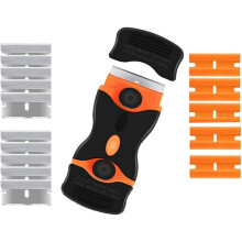 Dubbelzijdig scheermesje met schraper, antislip rubberen handgreep voor betere grip, draagbaar multifunctioneel reinigingsgereedschap voor het