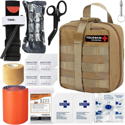 Εύκαμπτη θήκη Molle με λαβή Velcro, αιμοστατική γάζα QuikClot για πρώτες βοήθειες στην