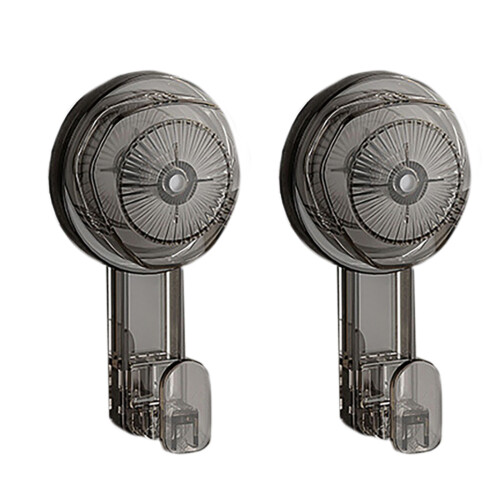 2pcs Suction Wall Hook Multipurpose Suction-Transparent gray