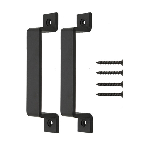 2/4Pcs Black Barn Door Handle Wardrobe Cabinet Door Pulls-2pcs