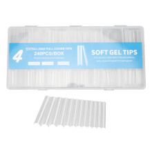 Breathable and Lightweight 240pcs Transparent Coffin Nail Tips Kit