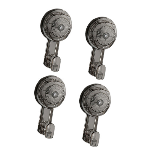Set van 4 multifunctionele zuignaphaken,-Transparant grijs
